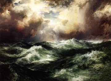 Artworks in 150 Subjects Painting - Thomas Moran Moonlit Seascape